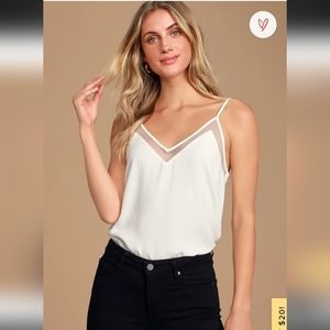 White Mesh Tank Top